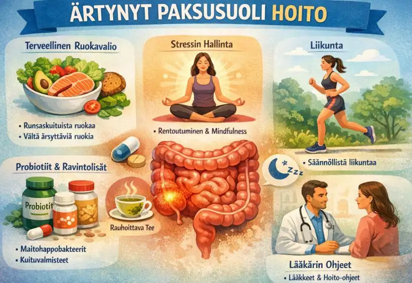 Ärtynyt paksusuoli hoito: tehokkaat keinot oireiden hallintaan ja elämänlaadun parantamiseen