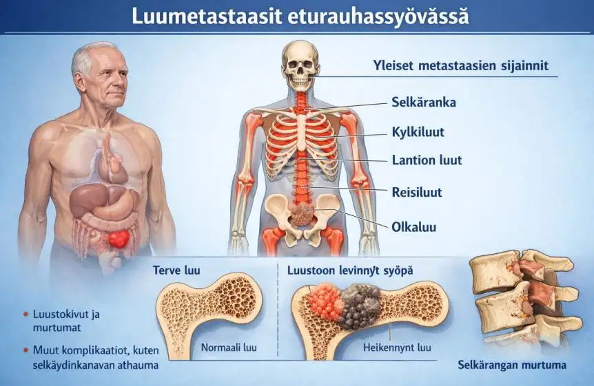 Luumetastaasit eturauhassyövässä – Oireet, hoito ja ennuste kattavasti selitettynä