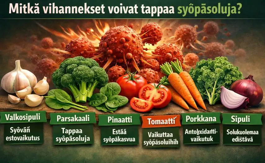 Mitkä vihannekset voivat tappaa syöpäsoluja? Täydellinen opas ravinnon roolista syövän ehkäisyssä ja tukena hoidossa