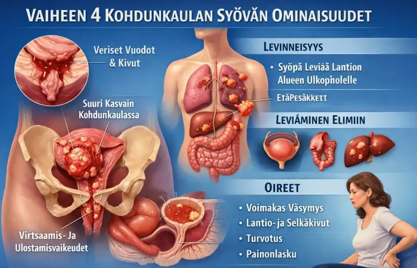 Vaiheen 4 kohdunkaulan syövän ominaisuudet: oireet, hoito ja ennuste