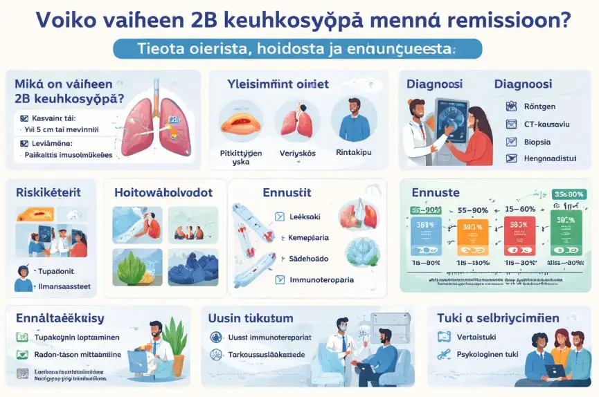 Voiko vaiheen 2B keuhkosyöpä mennä remissioon? Täydellinen opas oireista, hoidosta ja ennusteesta
